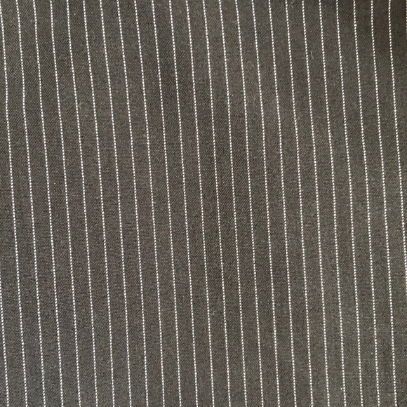 Black pinstriped cuffed wide leg capri pants. - Picture 4 of 4